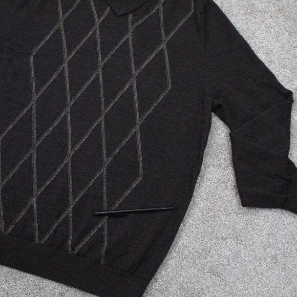 Nordstrom Sweater Adult Large Brown V-Neck Extra Fine Merino Wool L/S Sweatshirt - Picture 7 of 12